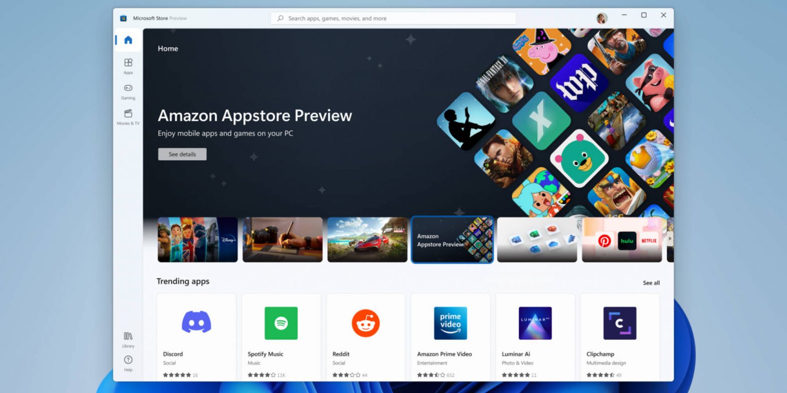 Android Windows 11 beta apps